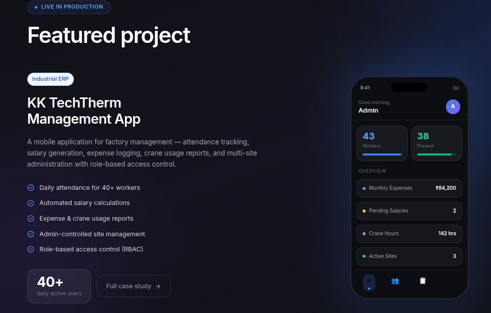 KK TechTherm Management App